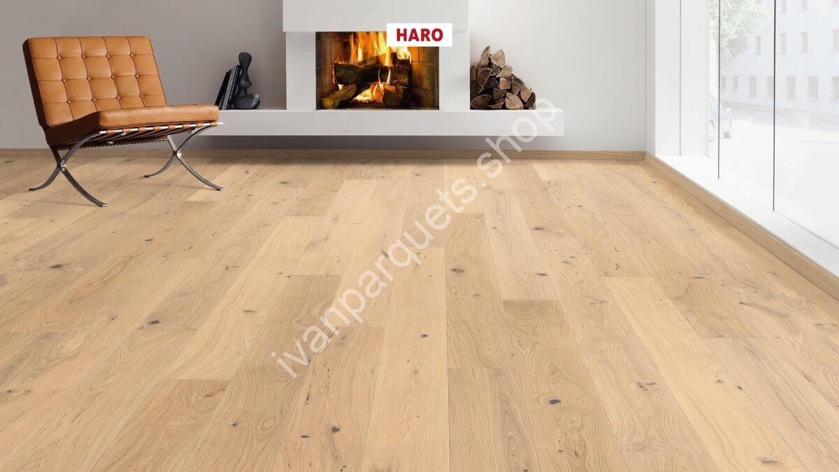 529268 rovere bianco chiaro sauvage spazzolato permadur haro parquet legno 3 strati serie 4000 tc plancia 180 4b