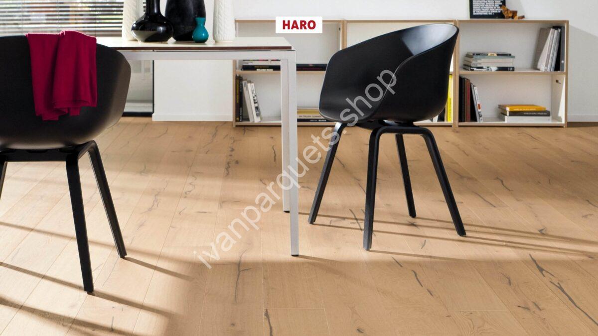 529764 rovere bianco puro alabama spazzolato naturaline plus haro parquet legno 3 strati serie 4000 tc plancia 180 4b