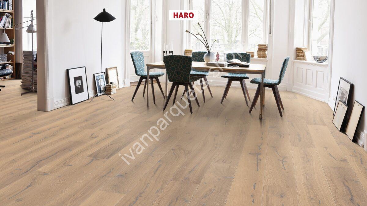 529764 rovere bianco puro alabama spazzolato naturaline plus haro parquet legno 3 strati serie 4000 tc plancia 180 4b