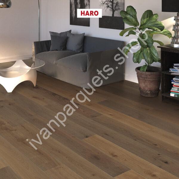 534609 rovere marrone velluto universal spazzolato naturaline plus haro parquet legno 3 strati serie 3500 HDF plancia 2b