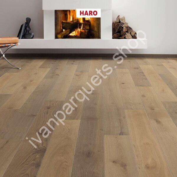 534609 rovere marrone velluto universal spazzolato naturaline plus haro parquet legno 3 strati serie 3500 HDF plancia 2b