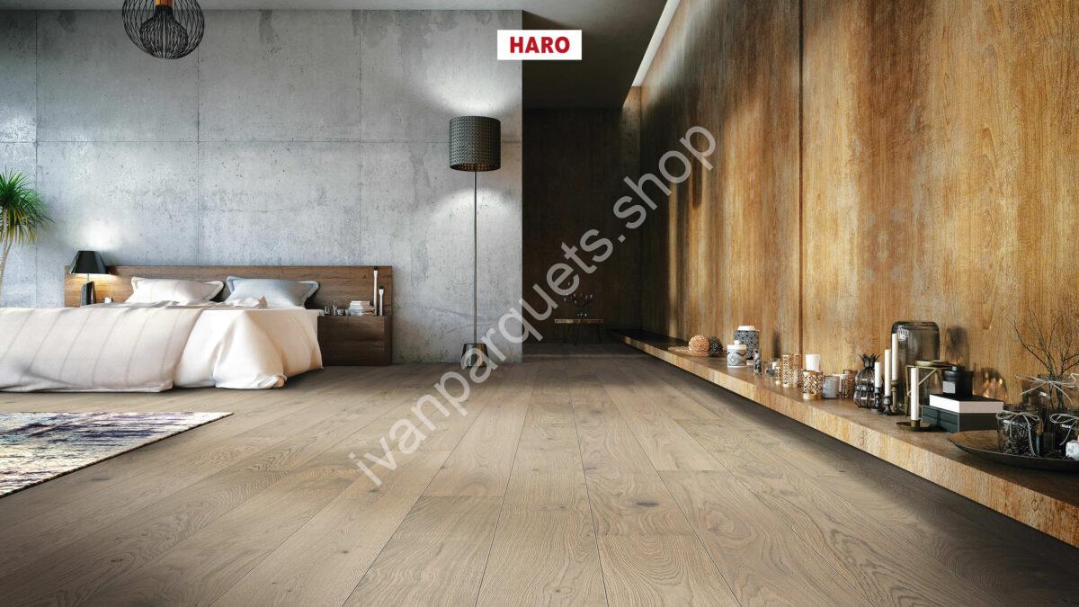 535449 rovere grigio sabbia markant spazzolato naturadur haro parquet legno 3 strati serie 4000 tc plancia 180 2b