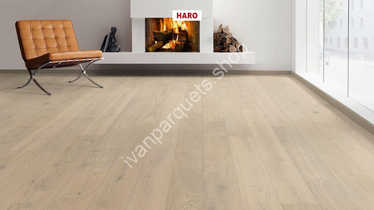 535449 rovere grigio sabbia markant spazzolato naturadur haro parquet legno 3 strati serie 4000 tc plancia 180 2b