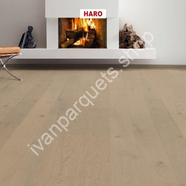 538944 rovere grigio sabbia sauvage spazzolato permadur haro parquet legno 3 strati serie 4000 tc plancia 180 2b