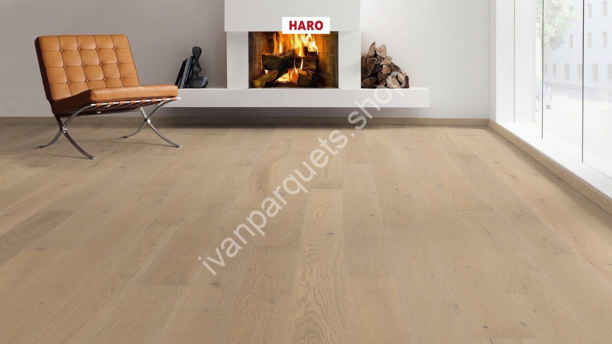 539064 rovere griggio sabbia universal spazzolato naturaline plus haro parquet legno 3 strati serie 2500 plancia 2b