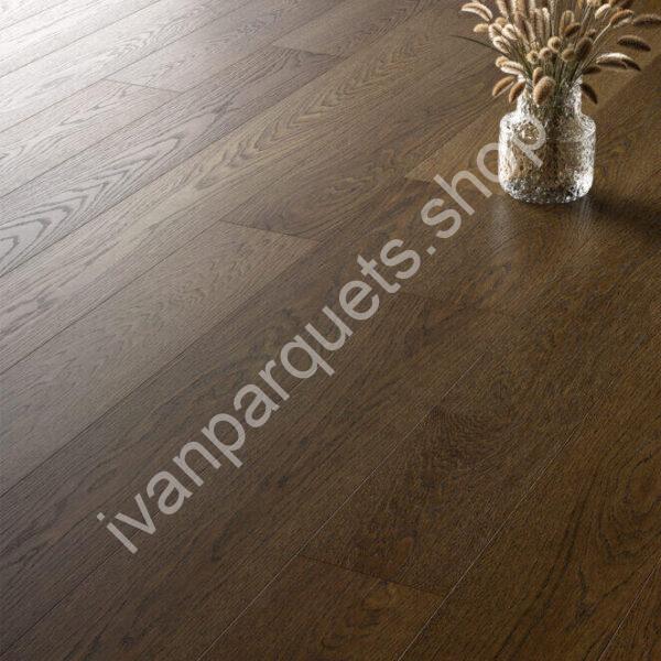 Parquet in rovere scuro Berti Essential Moka con venature spazzolate